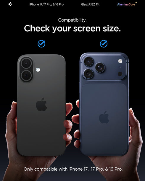 Spigen Película para iPhone 17 Pro / 17 – GLAS.tR EZ Fit (2 Unidades)